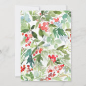 Invitation Red Winterberry et Juniper Wreath Christmas Party (Dos)