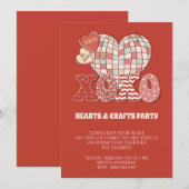Invitation Red xoxo Coeurs & artisanat Saint-Valentin (Devant / Derrière)