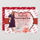 Invitation Red Yacht Party (Devant / Derrière)