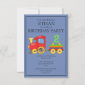 Invitation Red Yellow Blue Train fête le 2e anniversaire de l (Devant)