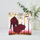Invitation Red Zebra High Heel Chaussures Anniversaire (Debout devant)