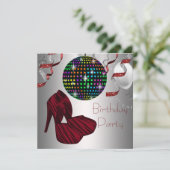 Invitation Red Zebra High Heel Chaussures Disco Anniversaire (Debout devant)