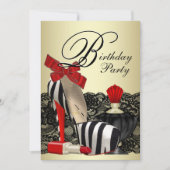 Invitation Red Zebra High Heel Chaussures Red Zebra Party (Devant)