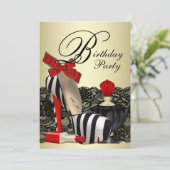 Invitation Red Zebra High Heel Chaussures Red Zebra Party (Debout devant)