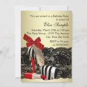 Invitation Red Zebra High Heel Chaussures Red Zebra Party (Dos)