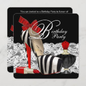 Invitation Red Zebra High Talon Chaussures Noir Red Zebra Par (Devant / Derrière)