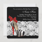 Invitation Red Zebra High Talon Chaussures Noir Red Zebra Par (Dos)