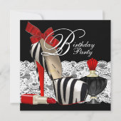Invitation Red Zebra High Talon Chaussures Noir Red Zebra Par (Devant)