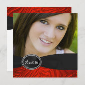 Invitation Red Zebra Photo Sweet 16 Anniversaire (Devant / Derrière)
