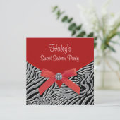 Invitation Red Zebra Sweet 16 Anniversaire (Debout devant)