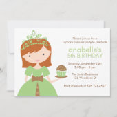 Invitation Redhead Cupcake Princess Anniversaire (Devant)