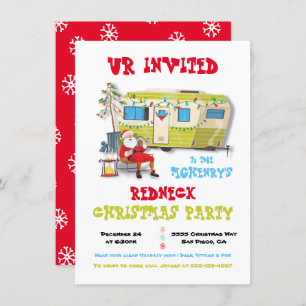 Invitation Redneck White Trash Noël Trailer Party Invit