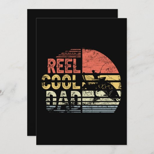 Invitation Reel Cool papa pêcheur (Devant / Derrière)