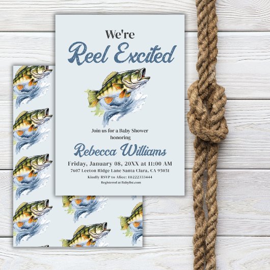Invitation Reel Excitée - Little Fisherman Baby shower