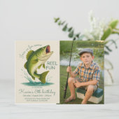 Invitation Reel in the Fun Fishing Birthday Photo (Debout devant)
