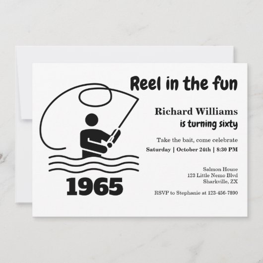 Invitation Reel in the Fun Modern Fisherman 60e anniversaire (Devant)