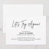 Invitation Réessayons Annonce de report de mariage (Devant / Derrière)