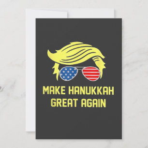 Invitation Refaire Hanukkah Great Again Trump Juif