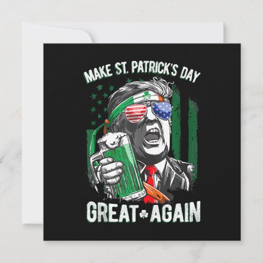 Invitation Refaire la Saint-Patrick Grande Encore Drôle Trump (Devant)