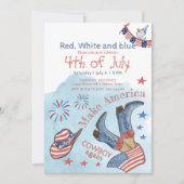 Invitation Refaire l'Amérique Cowboy 4 juillet (Devant)