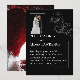 Invitation Refined Black White Wedding Overlay Picture 