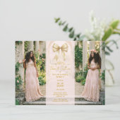 Invitation Refined Blush Pink Twins Sweet 16 Coquette TMF26 (Debout devant)