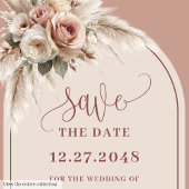 Invitation Refined Boho Dusty Pink Floral Save the Date Card