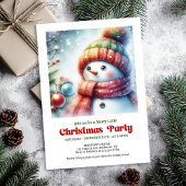Invitation Refined cartoon snowman invite festive tones print