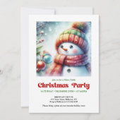 Invitation Refined cartoon snowman invite festive tones print (Devant)