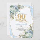 Invitation Refined gold frame style 90th birthday celebration (Devant)