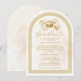 Invitation Refined Graduate Cap in Beige Tones Graduation