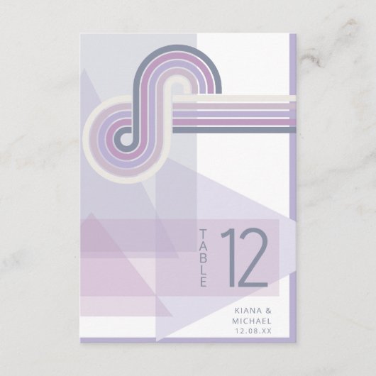 Invitation Refined Lines Geometric Wedding Violet ID983 (Devant)
