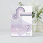 Invitation Refined Lines Geometric Wedding Violet ID983 (Debout devant)