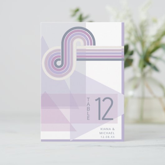 Invitation Refined Lines Geometric Wedding Violet ID983 (Debout devant)