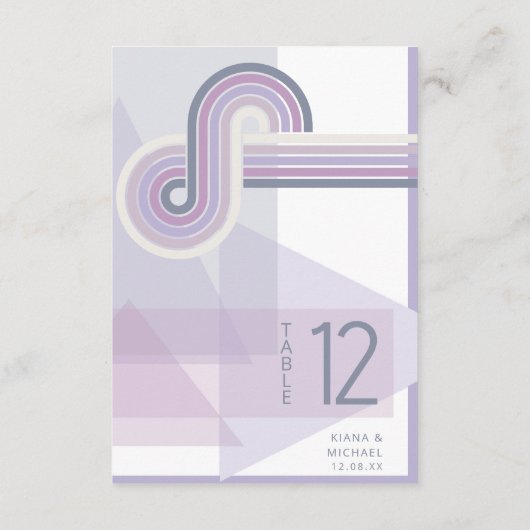 Invitation Refined Lines Geometric Wedding Violet ID983 (Dos)