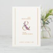 Invitation Refined Luxurious Minimalist Floral & Symbol (Debout devant)