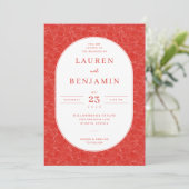 Invitation Refined Red Floral Pattern (Debout devant)