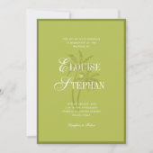 Invitation Refined Script Palm Tree Chartreuse Beach Wedding (Devant)