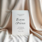 Invitation Refined Script White QR Code Details Wedding