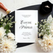 Invitation Refined Script White QR Code Details Wedding