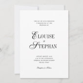 Invitation Refined Script White QR Code Details Wedding (Devant)