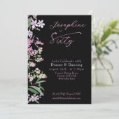 Invitation Refined Watercolor Wildflower  Named 60th Birthday (Debout devant)