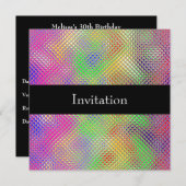 Invitation Reflective Rainbow 30th Birthday Party (Devant / Derrière)