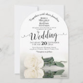 Invitation Reflet Blanc ivoire Rose Élégant Mariage d'arc (Devant)
