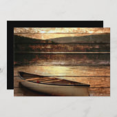 Invitation Reflet de grain de bois primitif Maison au bord du (Devant / Derrière)