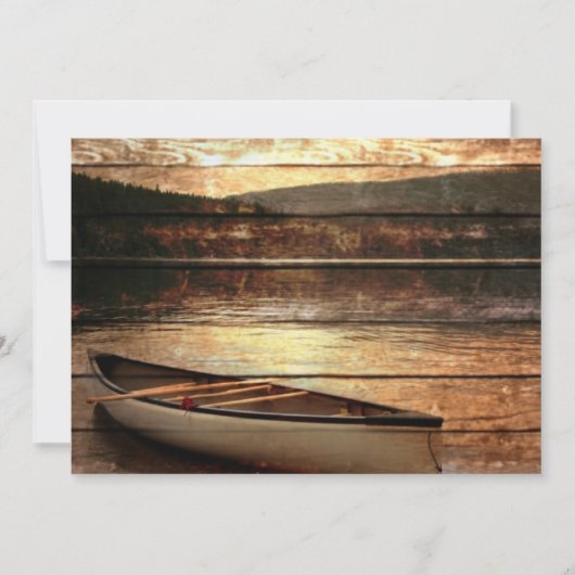 Invitation Reflet de grain de bois primitif Maison de lac Can (Devant)