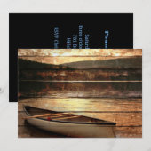 Invitation Reflet de grain de bois primitif Maison du lac Can (Devant / Derrière)