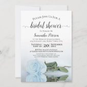 Invitation Reflet Dusty Blue Rose Elégante Fête des mariées (Devant)