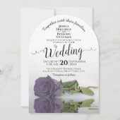 Invitation Reflet Dusty Purple Rose Elegant Arch Mariage (Devant)