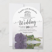 Invitation Reflet Dusty Purple Rose Elegant Arch Mariage (Devant)
